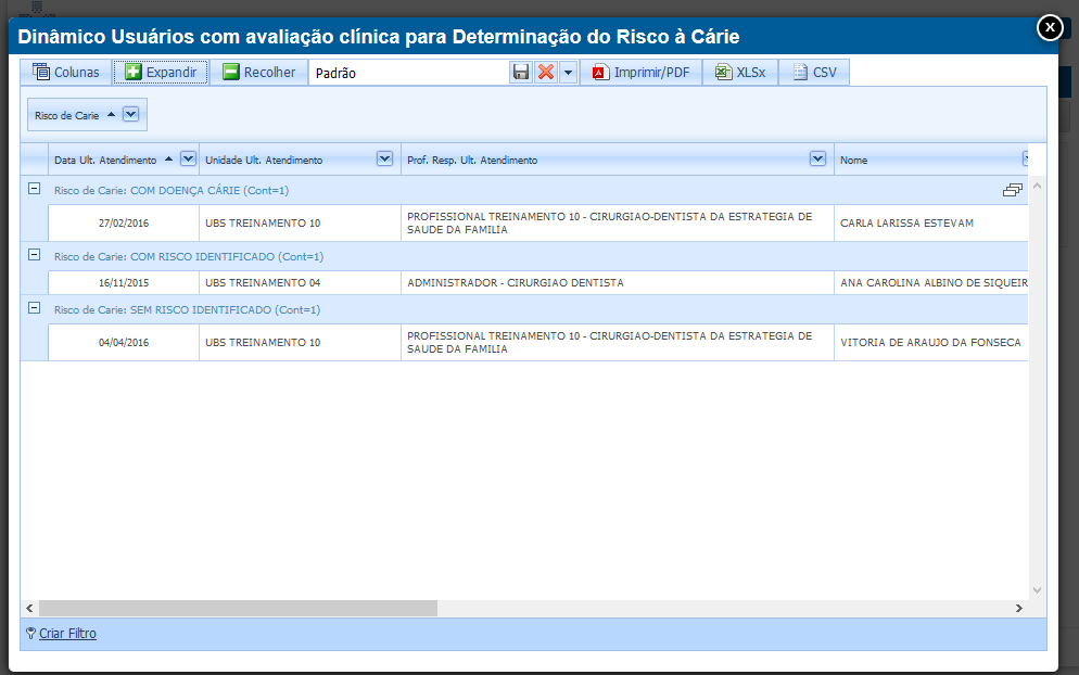 Imagem demonstrativa do Determinação do Risco à Cárie